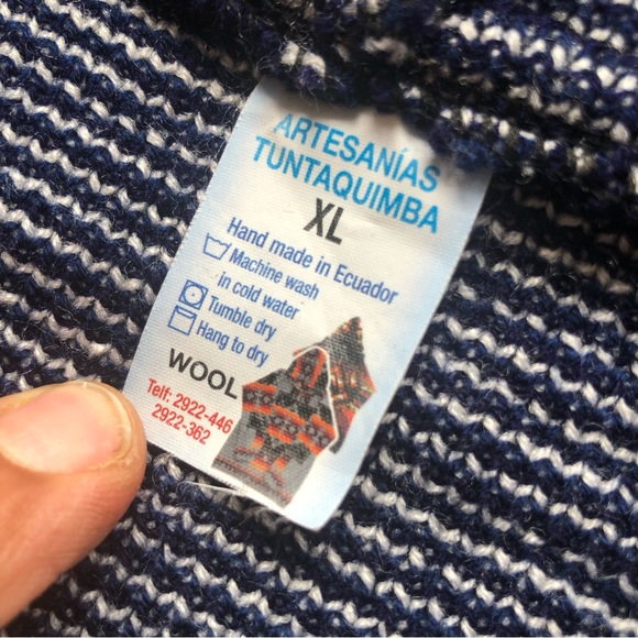 Dallas Cowboys Vintage Blue Zip-Up Wool Hooded Winter Warm Sweater Men’s Size XL - Picture 4 of 15